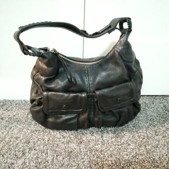Cole Haan Black Leather Shoulder Bag - Picture 5 of 7
